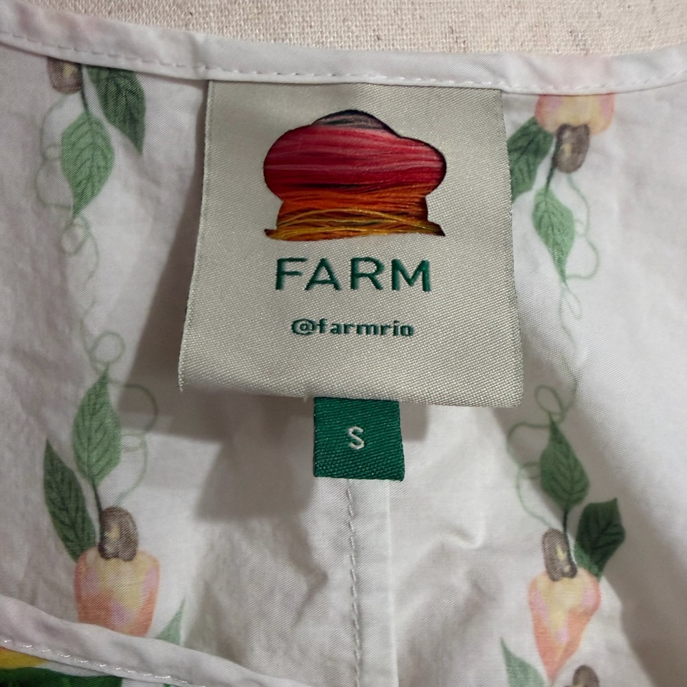 Farm Rio White Floral Fruit Print Peasant Tunic - Picture 4 of 4